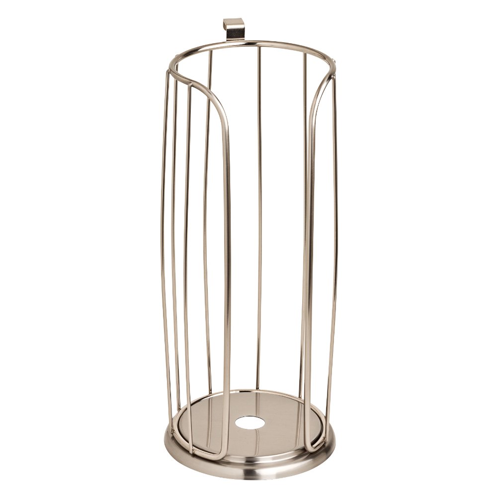Franklin Brass 193152-SN Over-the-Tank Toilet Paper Holder in Satin Nickel - Space-Saving Bathroom Storage Solution for Small Spaces & Modern Homes