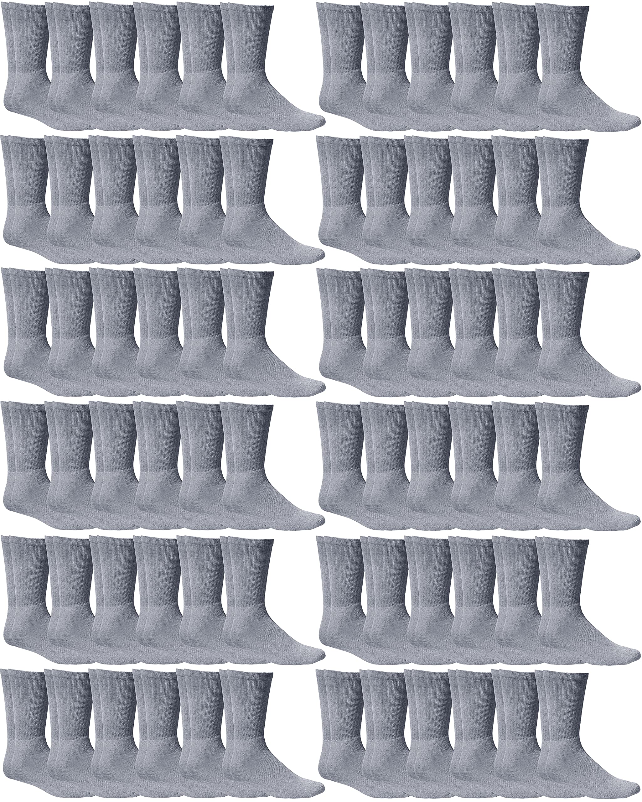 **Yacht & Smith 72 Pack Men's Cotton Crew Socks - Heavy Duty, Soft & Durable - Perfect for Donations, Sock Drives, Workwear & Everyday Comfort**