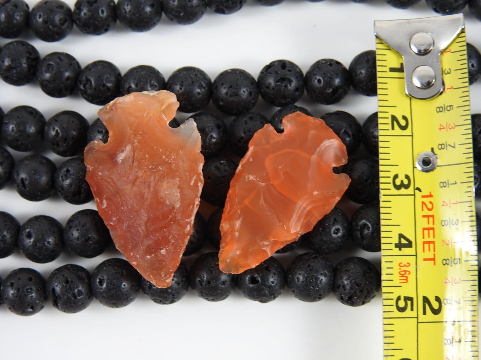 Natural Carnelian Arrowhead Pendant Necklace (Pair) - Healing Crystal Jewelry for Protection & Energy - Perfect for Meditation, Gifts & Spiritual Practices