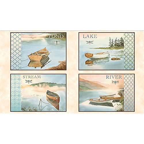 Quilting Treasures Tranquil Water Scenic Fabric Panel 24
