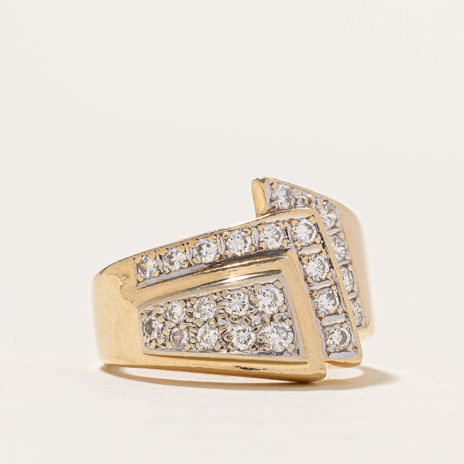 0.41ctw Diamond Abstract Cocktail Ring - Size 5.25 - Elegant Statement Jewelry for Parties, Weddings & Special Occasions