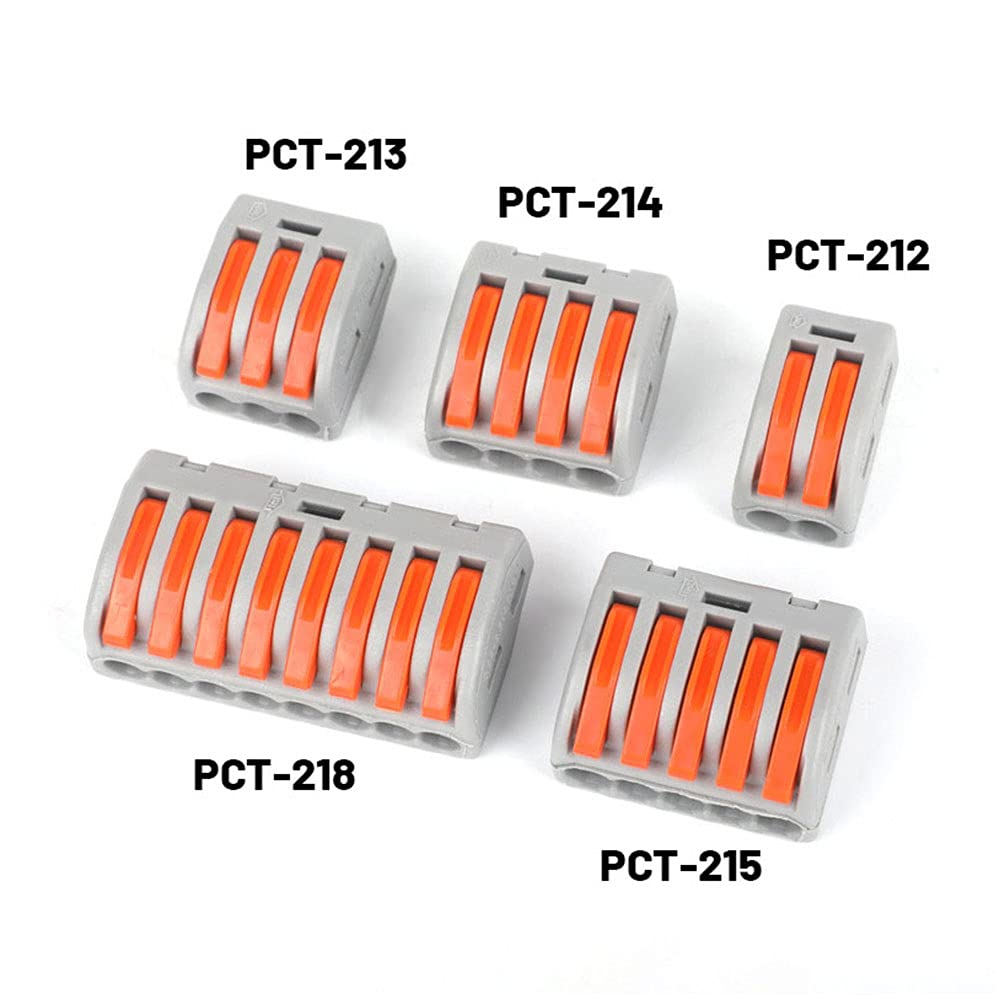 Lever Nut Wire Connector - 50PCS 4P-PCT-214 Compact Electrical Terminal Blocks for Secure Push-in Cable Connections | Ideal for Home Wiring, DIY Projects & Electrical Repairs