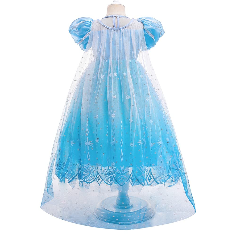 Frozen Elsa Costume for Girls - Sparkling Sequins Princess Dress for Halloween, Christmas, Birthday Party & Fancy Dress Ball | Disney Inspired Gown for Kids Dress Up & Role Play