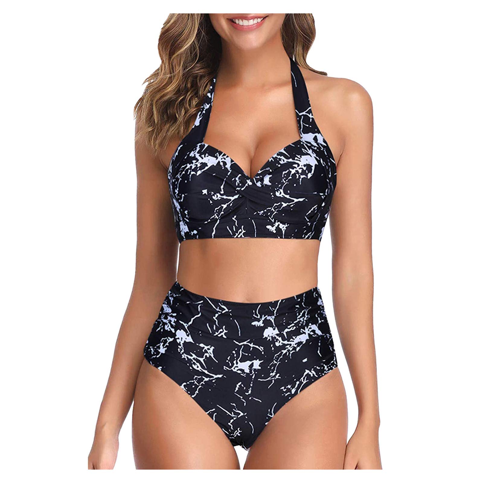 Women's Two Piece Swimsuit - Halter Bikini Set with High Waist for Beach & Pool | Sexy Bathing Suits for Summer Vacation, Swimwear for Women