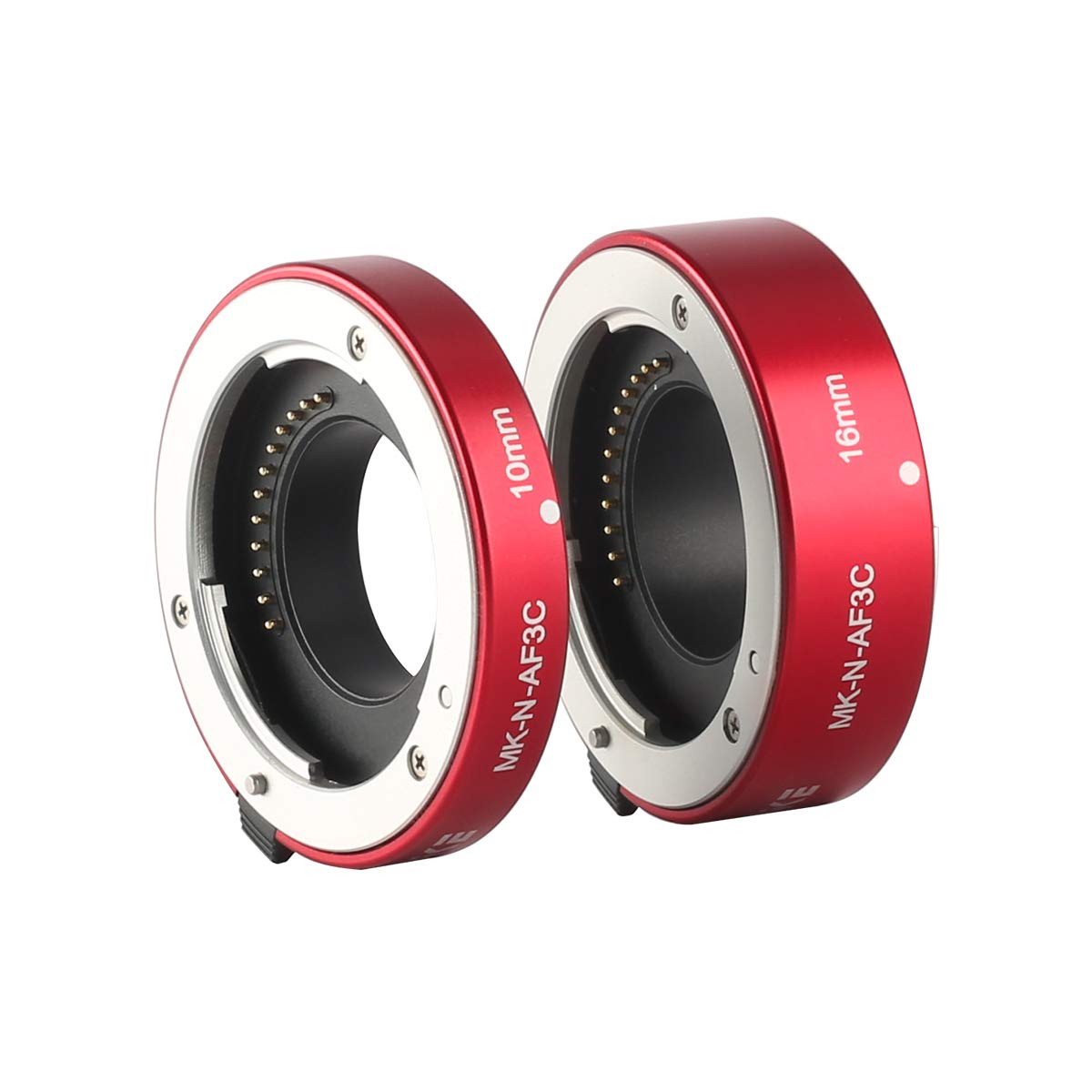 MEKE MK-N-AF3C-RED All Metal Auto Focus Macro Extension Tube Adapter for Nikon N1-Mount Mirrorless Cameras (J1 J2 J3 V1 V2) - Perfect for Close-Up Photography, Product Shots & Macro Shooting