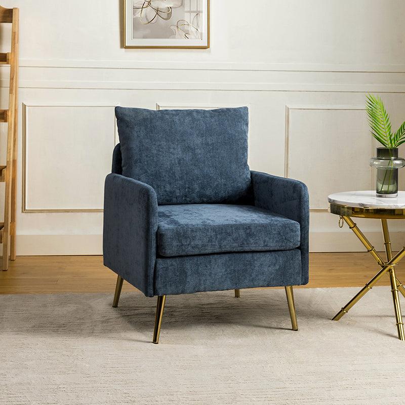 Laertiades Modern Upholstered Accent Armchair with Removable Cushion, Sturdy Metal Legs & High-Density Foam - Perfect for Living Room, Bedroom, or Office Decor