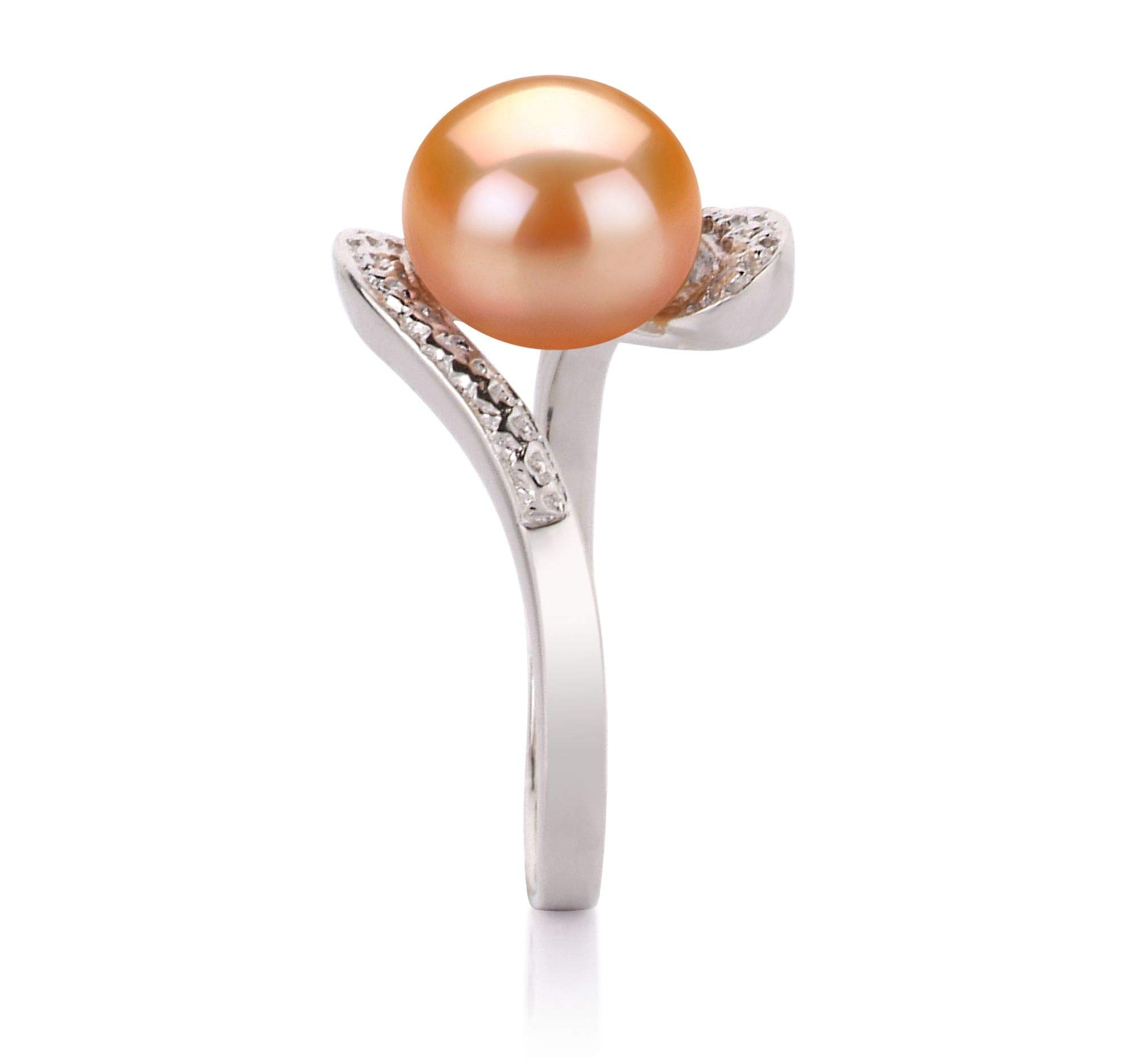 9-10mm AA Quality Chantel Pink Freshwater Cultured Pearl Ring in 925 Sterling Silver for Women - Perfect for Weddings, Anniversaries & Special Occasions
