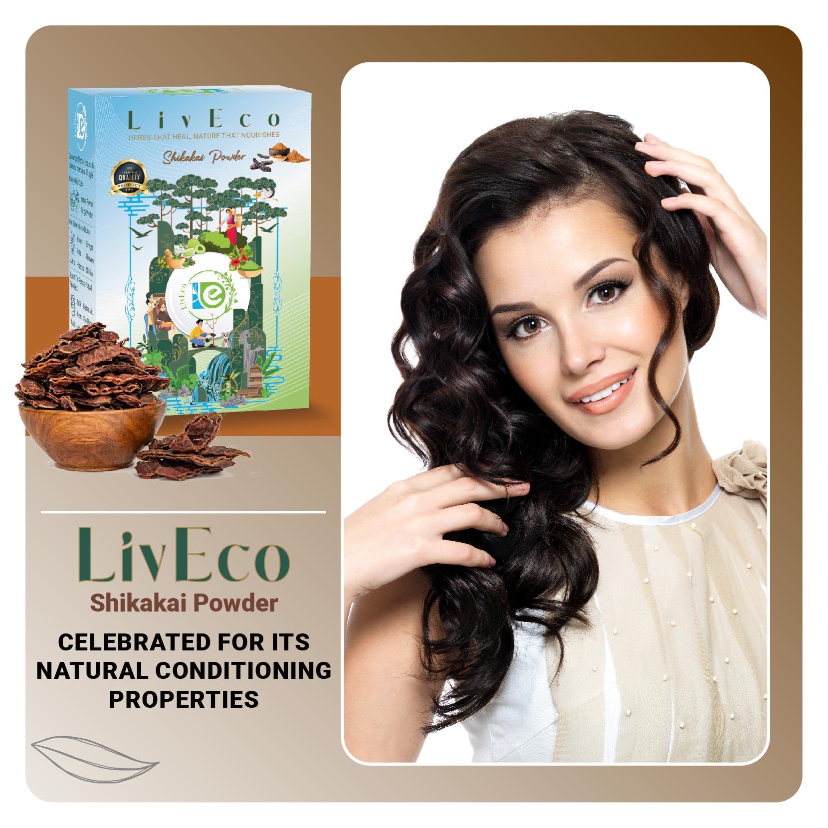 LivEco Organic Shikakai Powder for Hair Growth & Strength - 150g | Natural DIY Hair Mask Pack | Herbal Treatment for Volume & Healthy Hair | Perfect for Home Spa & Ayurvedic Hair Care Routines