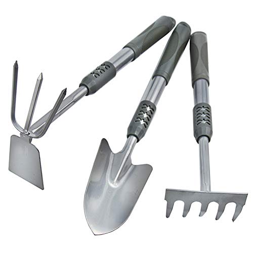 Premium 3-Piece Gardening Tool Set - Stainless Steel Garden Shovel, Trowel & Weeder for Planting, Digging & Outdoor Gardening - Ideal for Vegetables, Flowers & Household Yard Work