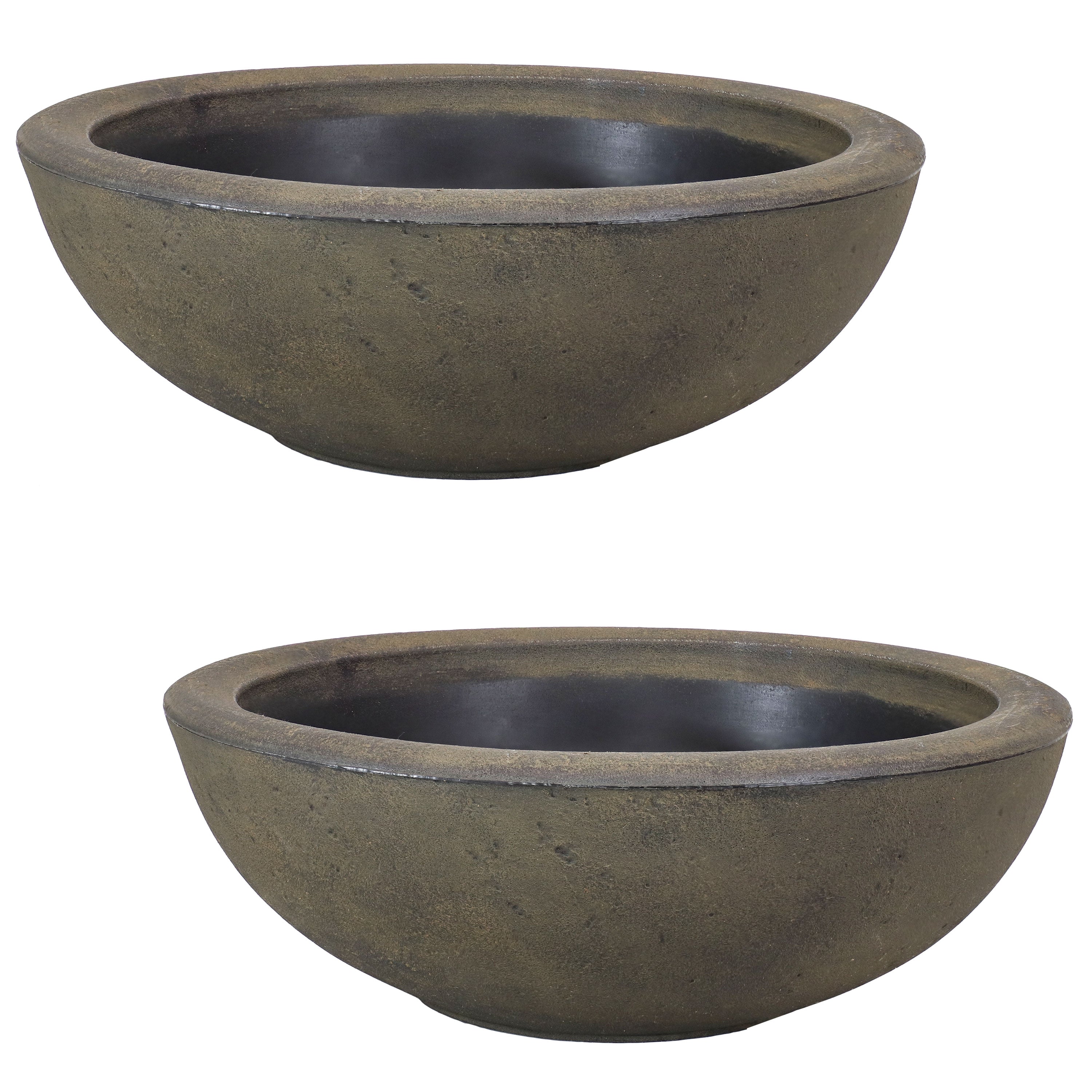 20.75 Inch Sunnydaze Percival Polyresin Outdoor Planter Bowl - Durable Garden Decor for Patio, Porch & Backyard Landscaping