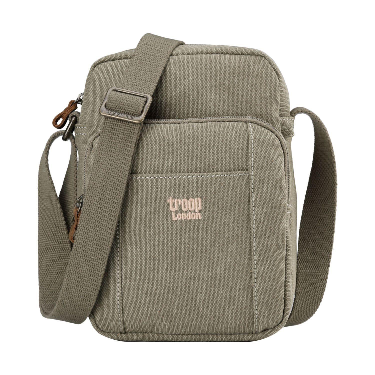TRP0370 Troop London Classic Canvas Crossbody Bag for Men & Women - Stylish & Durable Everyday Shoulder Bag for Work, Travel & Casual Outings
