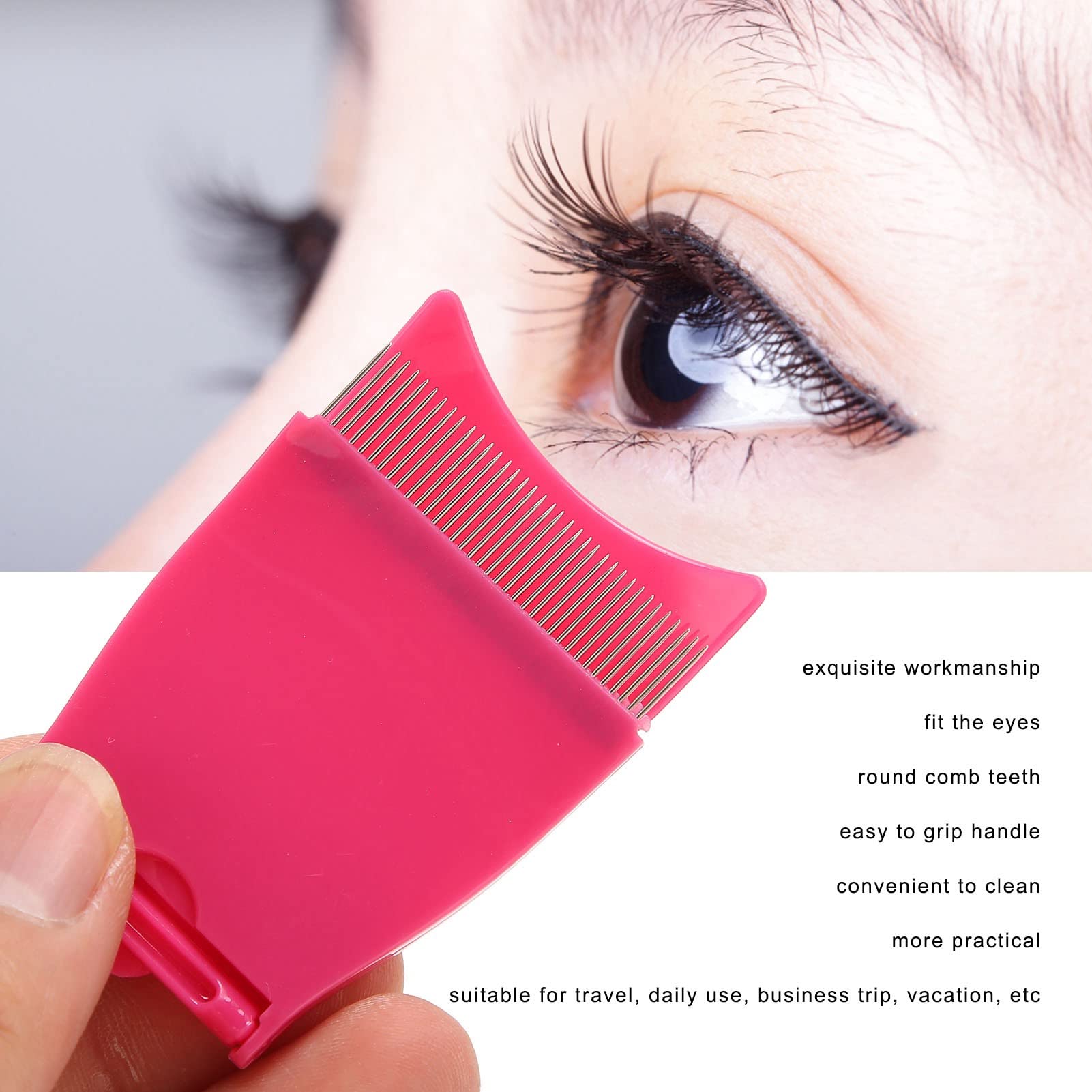 2Pcs Folding Eyelash Comb - Professional Eyelash Grooming Tool & Separator for Perfect Lashes | Portable Mini Travel Size | Ideal for Home, Salon & Makeup Artists | Perfect for Extensions, Mascara & Lash Care