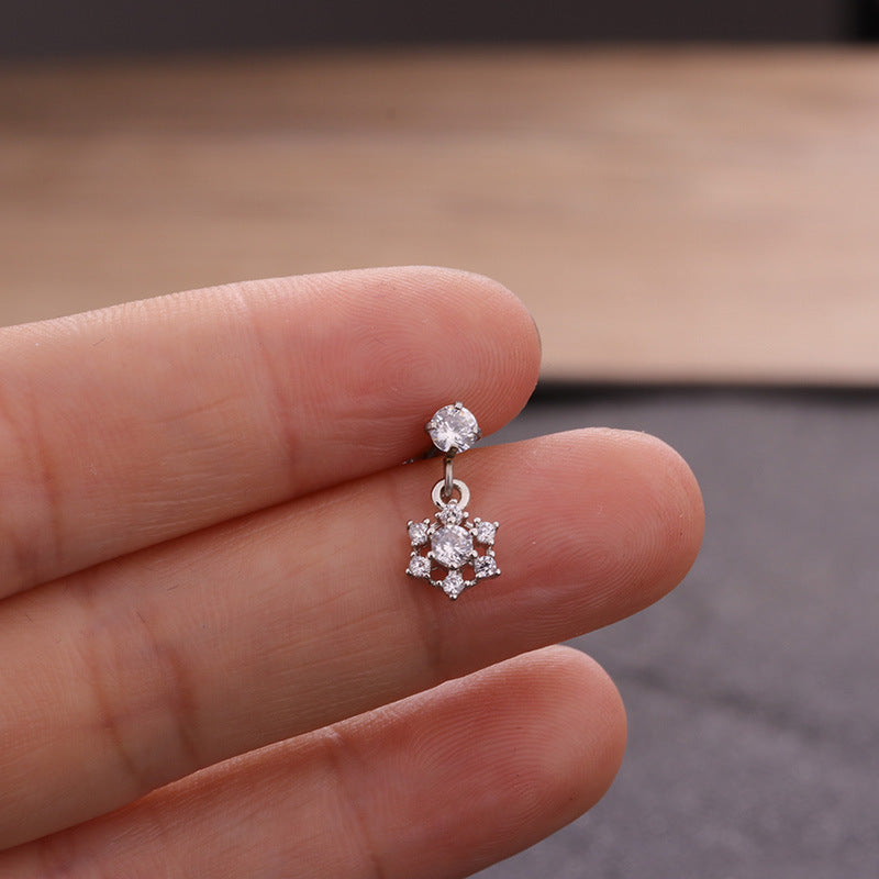 20G Cartilage Heart Dangle Piercings - HSER8598 | Trendy Ear Jewelry for Women, Perfect for Daily Wear & Special Occasions