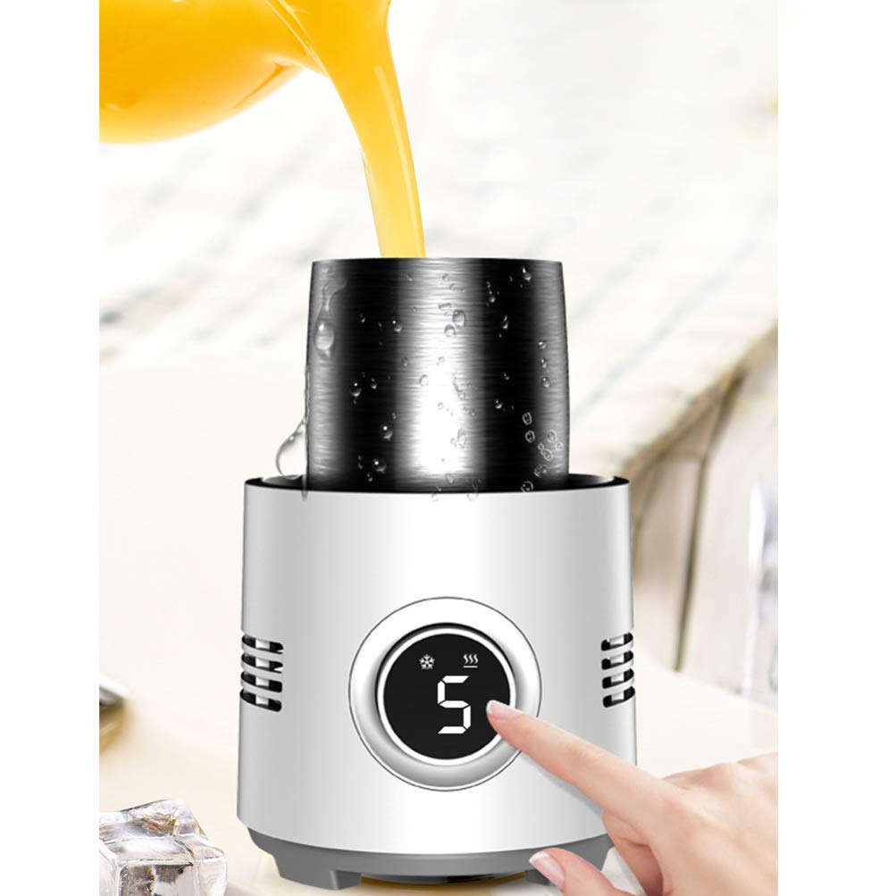 Hemoton Electric Cooling Mug - Smart Refrigerated Coffee Cup for Office & Home, Keeps Beverages Cold for Hours, Perfect for Coffee, Tea, Baby Milk & Drinks - White (1 Pack)