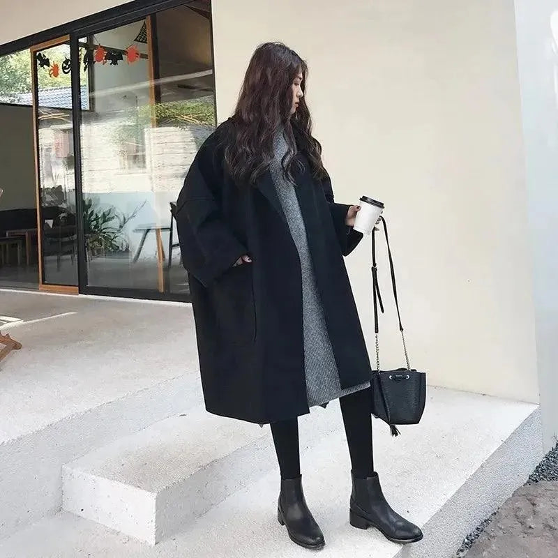 Stylish Oversized Wool Coat for Women - Winter Warmth & Fashion - Perfect for Office, Travel & Casual Outings