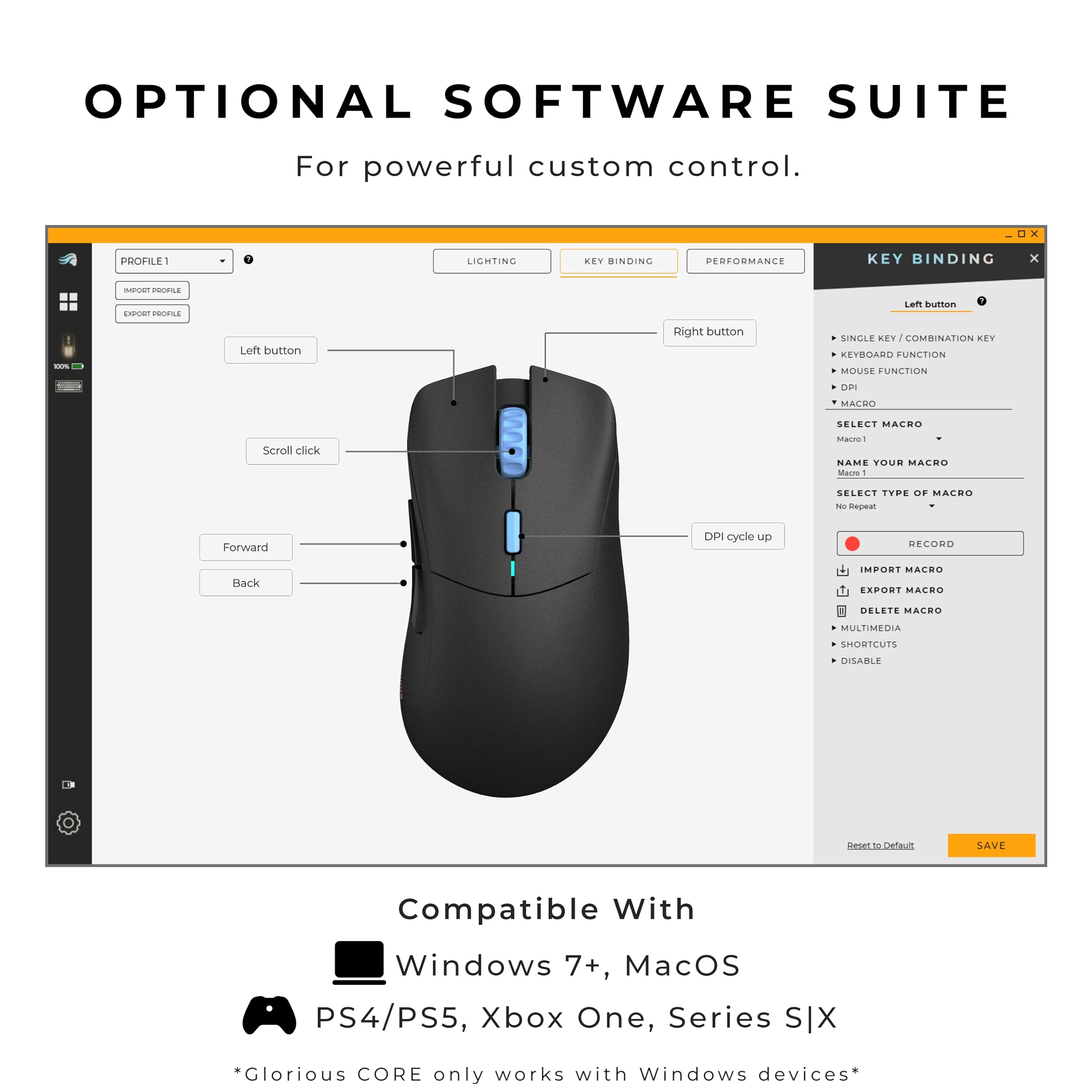 Glorious Model D Forge Wireless Gaming Mouse - Superlight 58g, 6 Programmable Buttons, 80-Hour Battery, 19K DPI Optical Sensor (Limited Edition Black) | Perfect for FPS, MMO & Esports PC Gaming Accessories