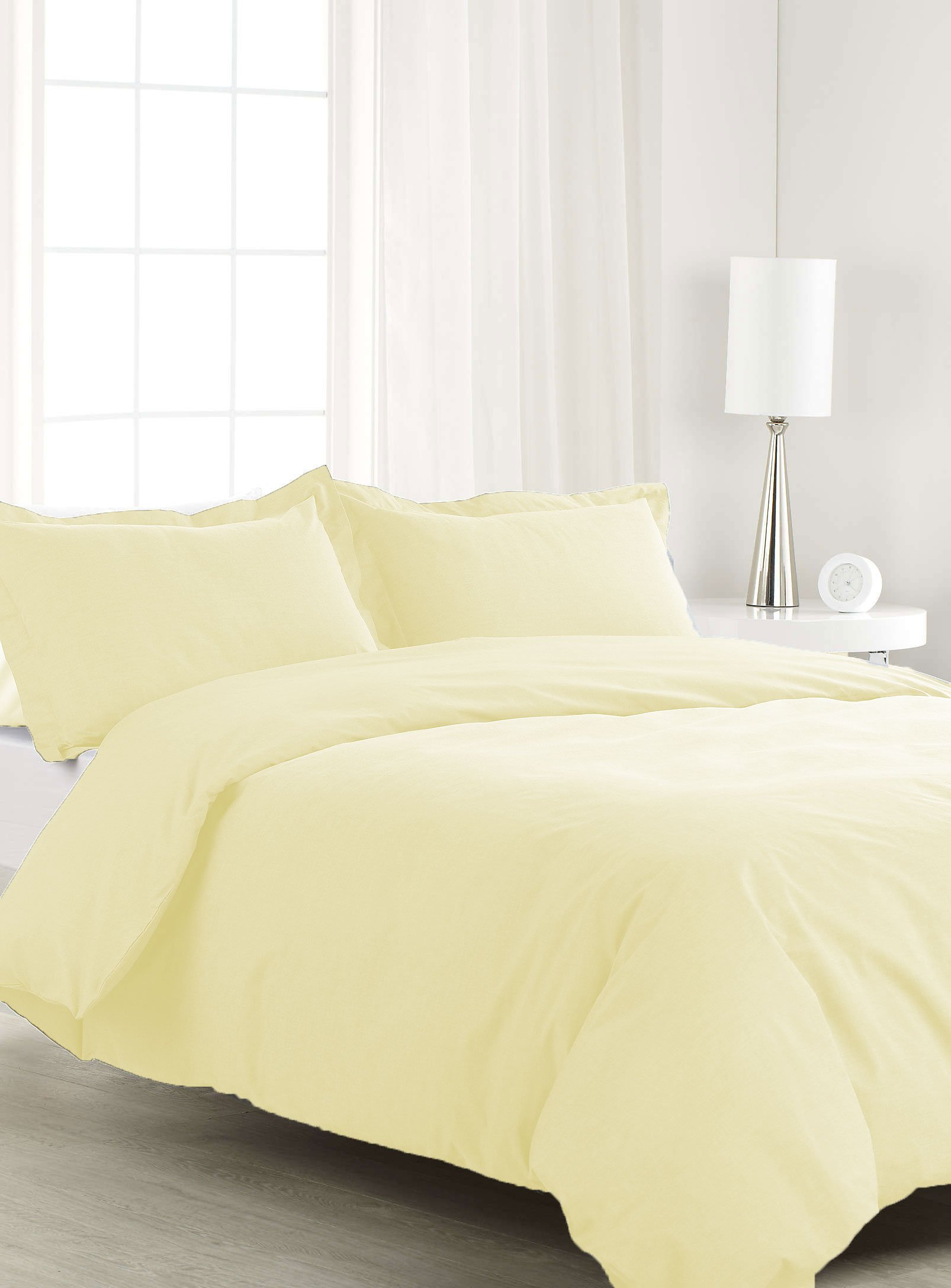 Luxury 8-Piece Solid Ivory Bedding Set - 100% Egyptian Cotton 500 Thread Count (3pc Duvet Cover + 4pc Sheet Set + 1pc Bed Skirt) for Twin Size Bed - Perfect for Master Bedroom, Guest Room & Cozy Home Decor