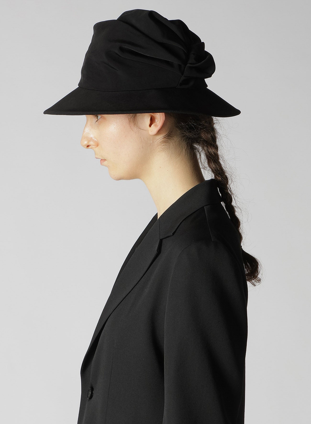 Crepe de Chine Draped Tucked Hat - Elegant Women's Fashion Accessory for Parties, Weddings & Special Occasions
