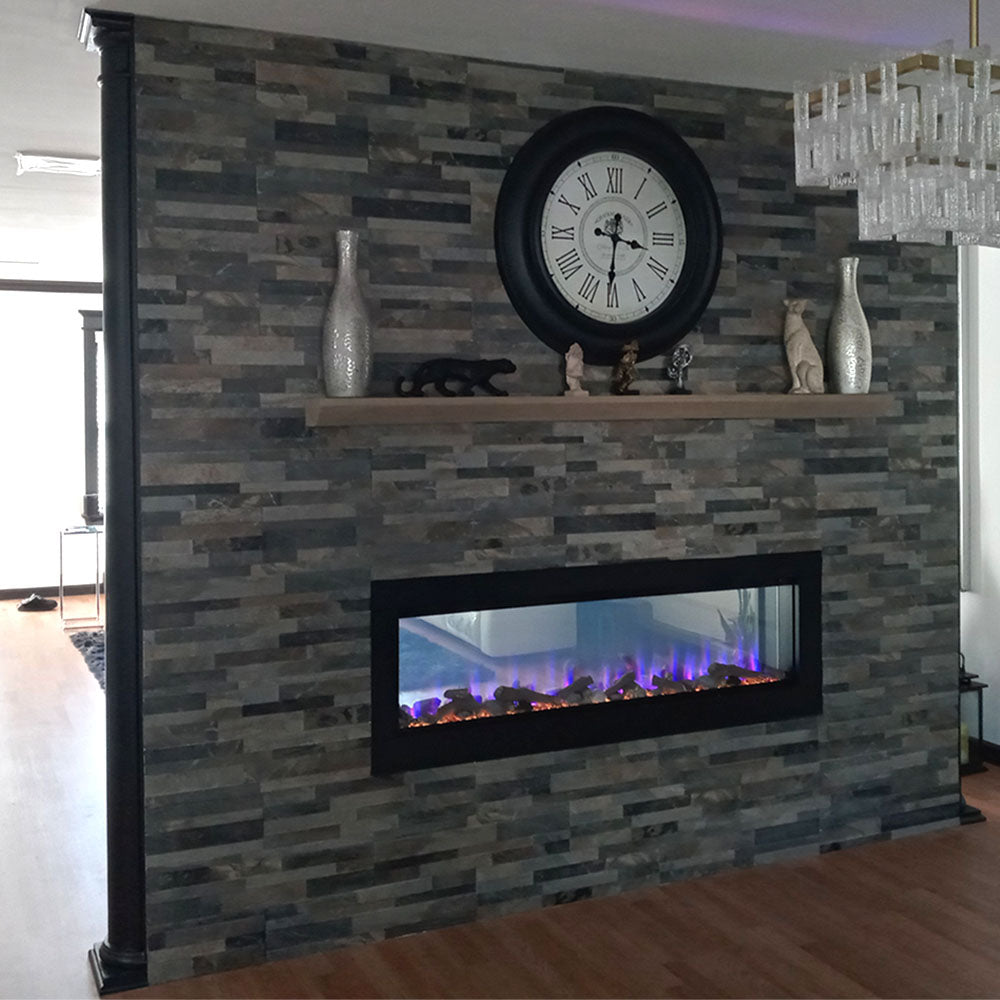 Napoleon Clearion Elite 60-Inch See-Through Electric Fireplace - Modern Indoor Heating for Living Room, Bedroom & Office Spaces