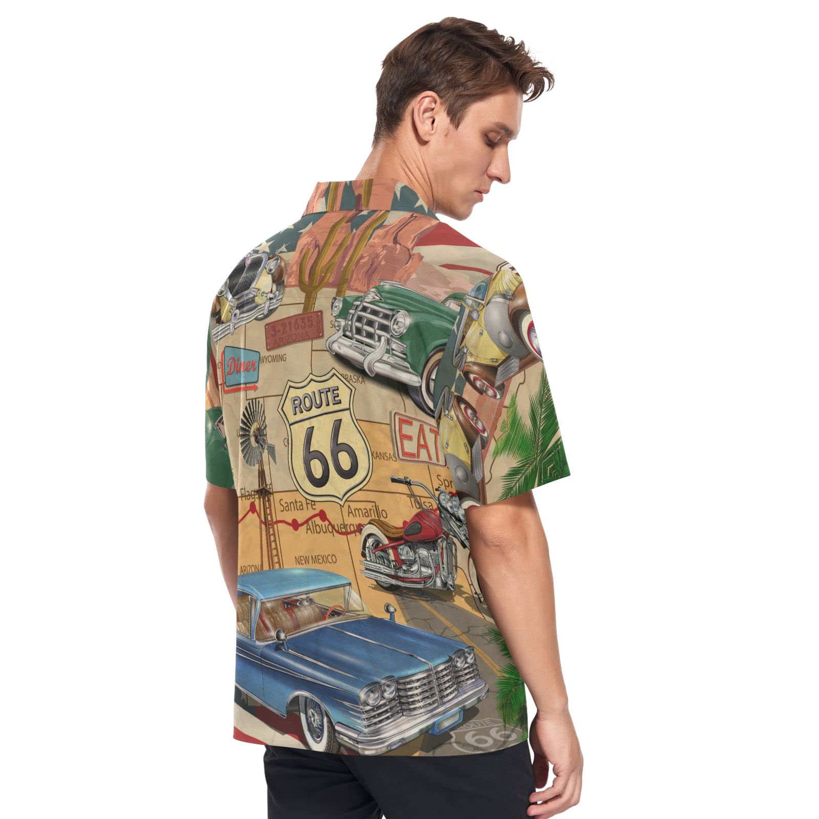 Fisyme Hawaiian Shirt for Men - Loose Fit Short Sleeve Button Down Shirt | Tropical Floral Print Beach Shirt | Casual Summer Wear for Vacation, Luau Party & Outdoor Activities