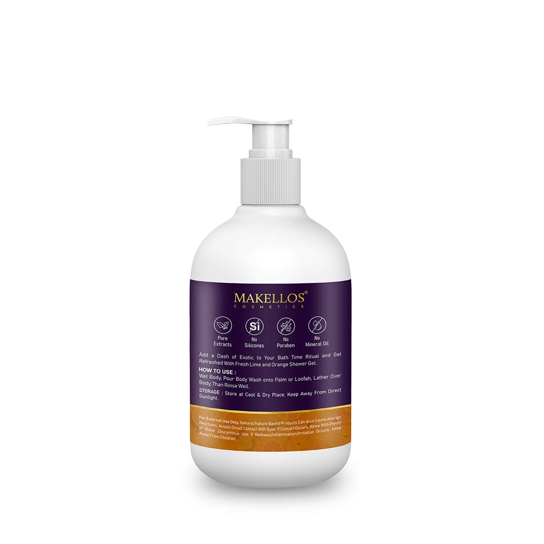 Makellos Lime & Orange Shower Gel for Face & Body Wash | Deep Cleansing & Moisturizing Cleanser 250ml | Refreshing Citrus Body Wash for Daily Shower & Spa Use