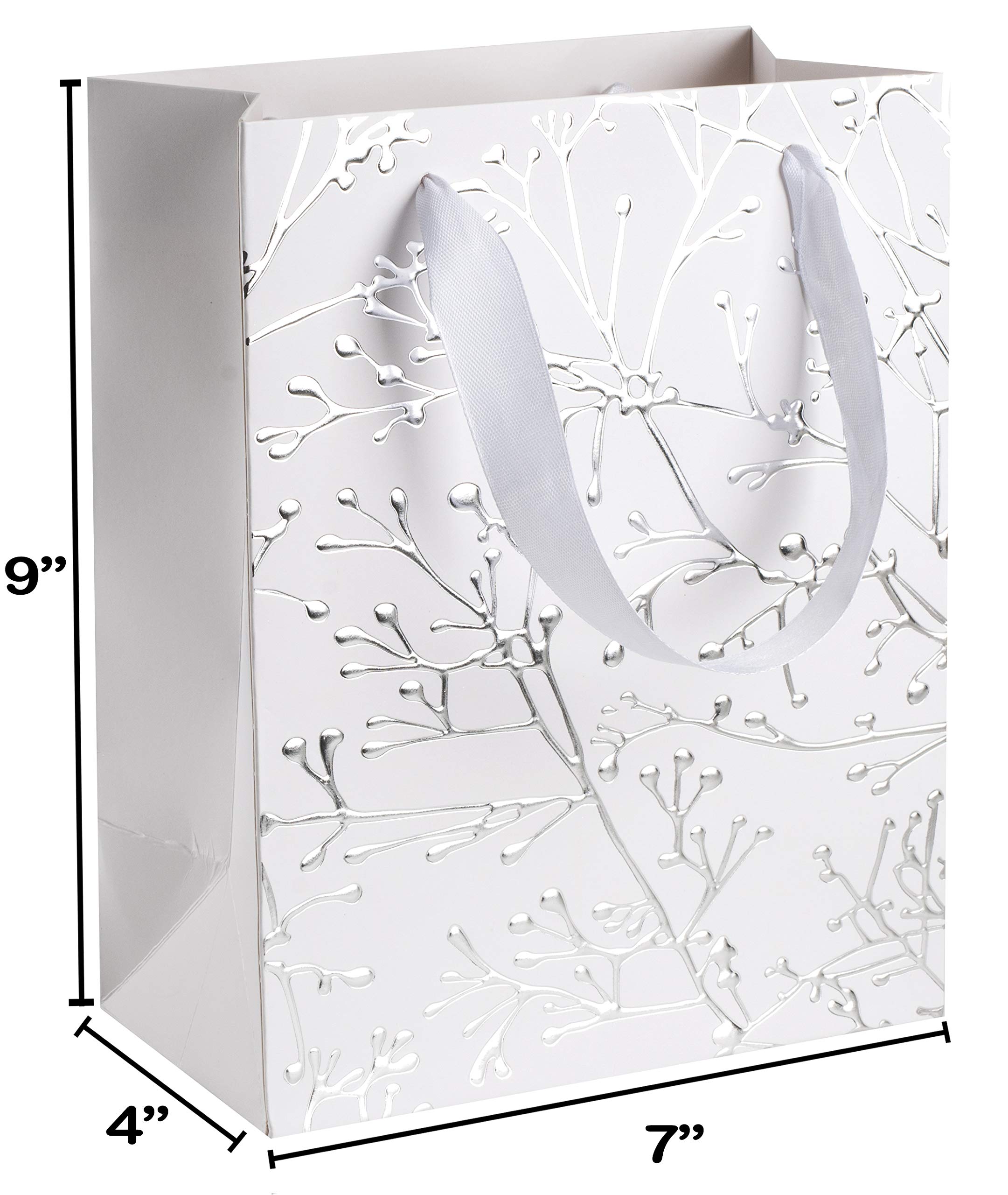 Floral Wedding Favor Bags - 12 Pack for Bridesmaids, Baby Showers & Parties (9x7x4