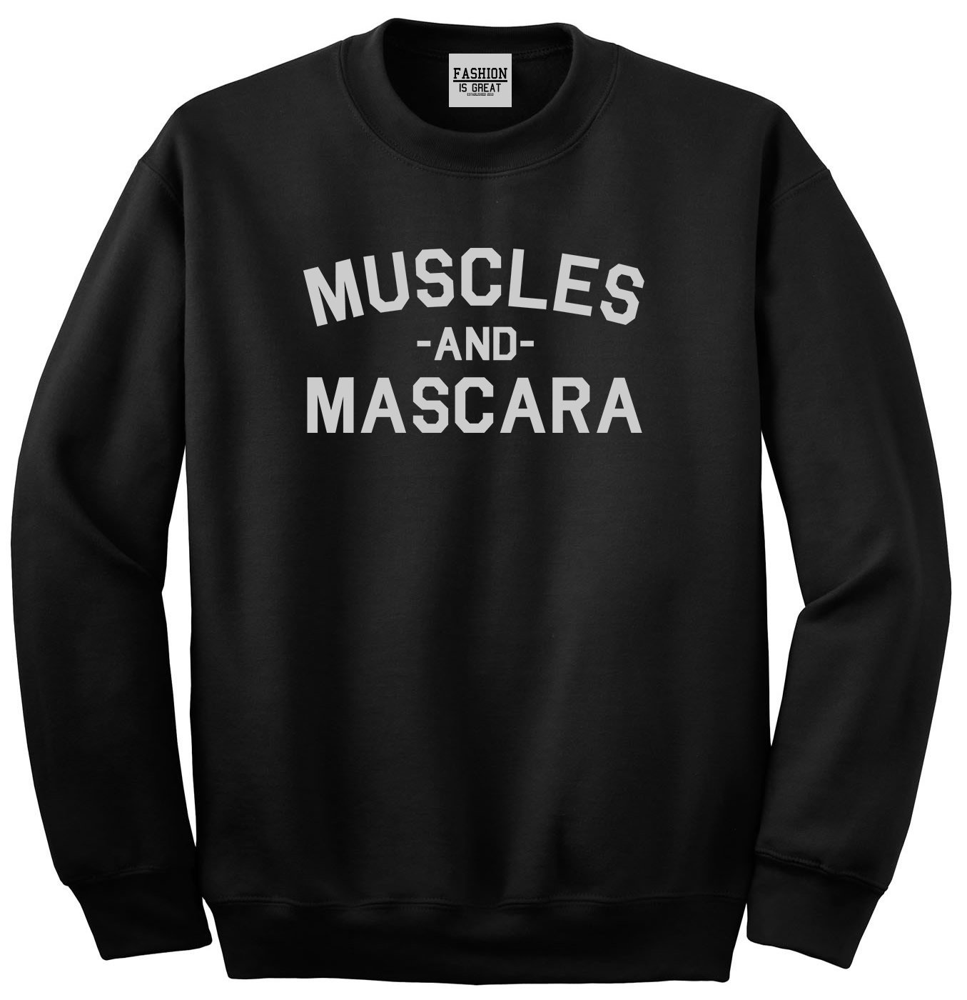 Muscles and Mascara Gym Sweatshirt - Unisex Workout Crewneck Pullover for Fitness & Weightlifting | Perfect for Gym, Running & Casual Wear