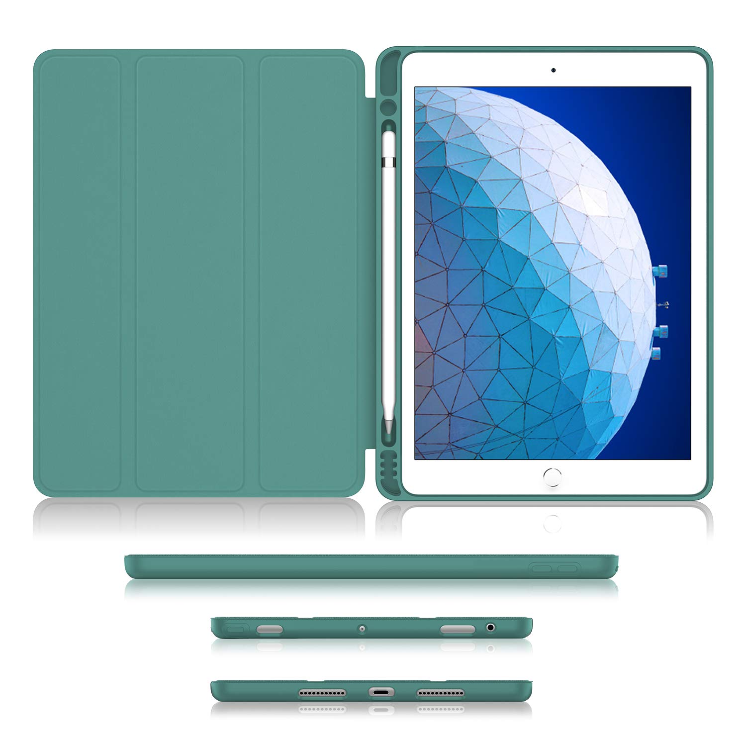 Premium Smart Case for iPad Air 3 (2019) & iPad Pro 10.5 (2017) - Ultra Slim TPU Back Cover with Pencil Holder | Auto Sleep/Wake | Strong Protection | Lake Blue | Perfect for Work, Travel & School Use