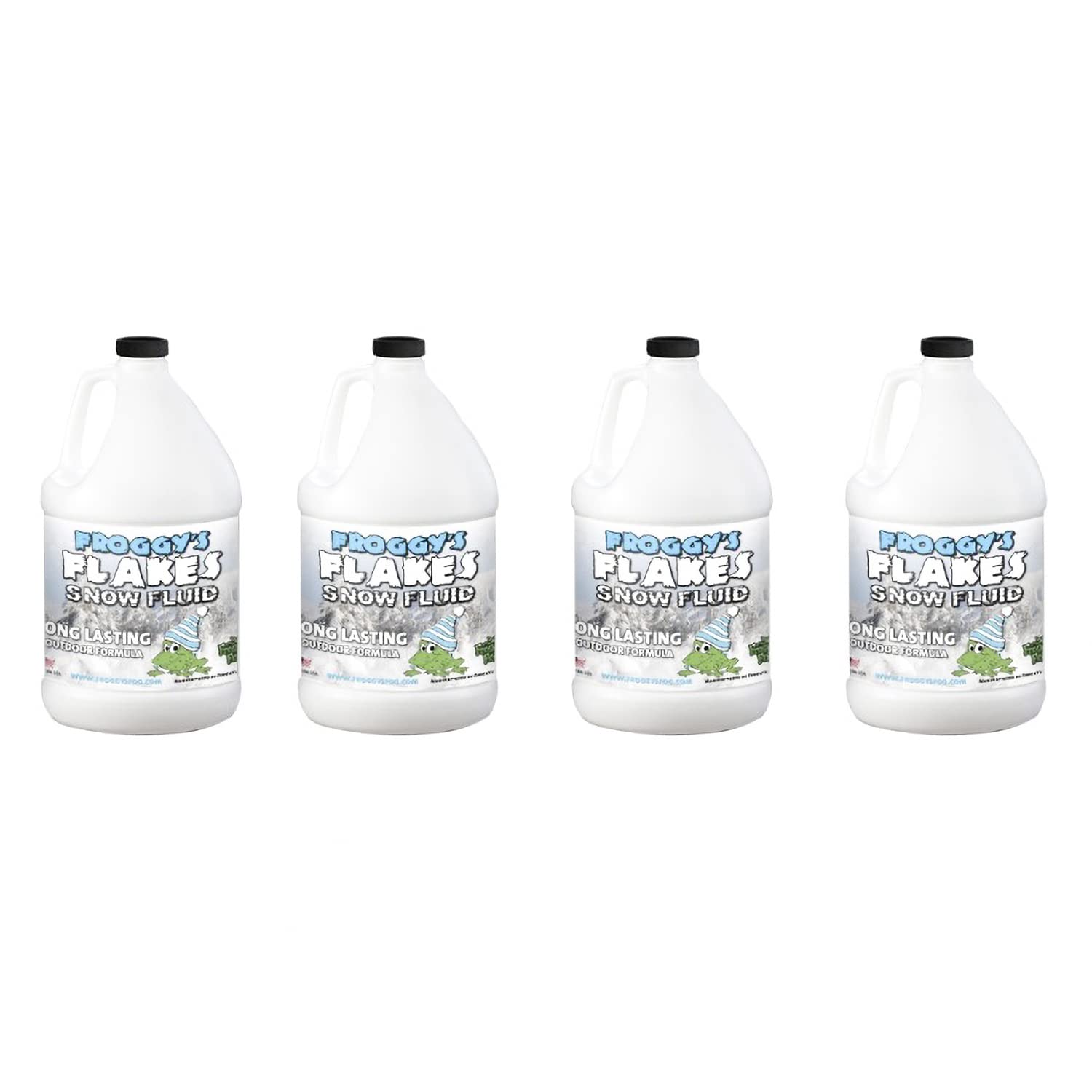 Froggy's Flakes Snow Machine Fluid - Long-Lasting Formula for 75+ Feet Snow Float/Drop (4 Gallon Case) - Perfect for Winter Parties, Stage Performances & Christmas Decorations