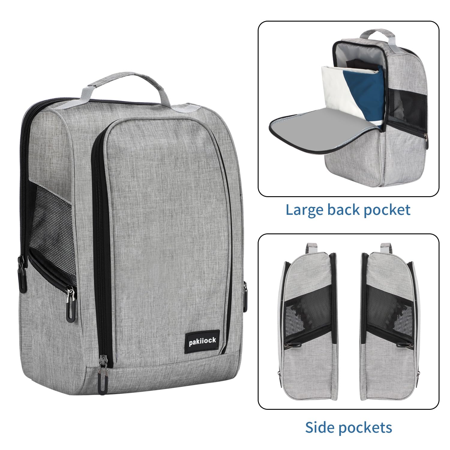 Premium Zippered Golf Shoe Bag with Mesh Ventilation - Large Back & Side Pockets for Men & Women | Perfect for Travel, Sports & Gym Storage