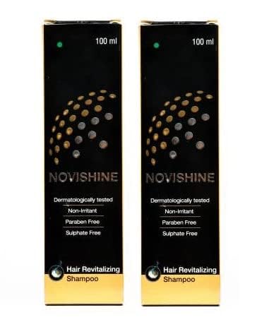 Novishine Hair Revitalizing Shampoo for Damaged Hair - Pack of 2 (100ml Each) - Sulfate-Free, Keratin Enriched Formula for Shine & Repair - Perfect for Daily Use at Home or Salon