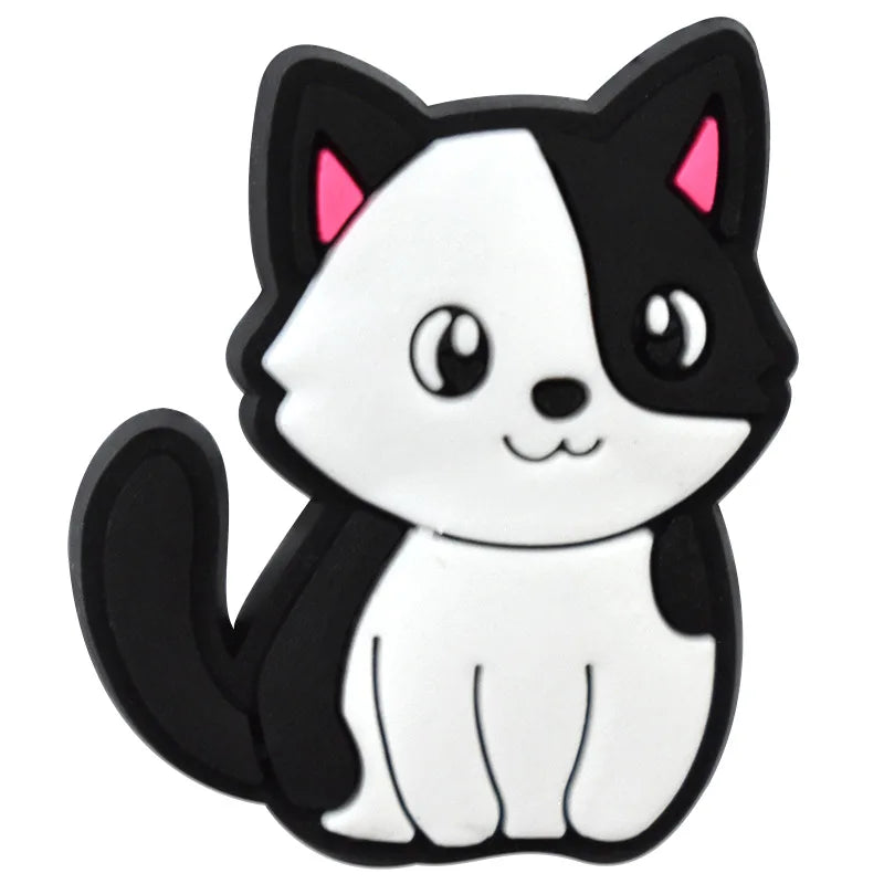 Cute Cat Shoe Charms for Crocs - PVC DIY Badge Pins for Kids Shoes, Jeans & Clogs Accessories - Christmas Decoration & Wholesale (1PC) - Perfect for DIY Crafts, Gift Giving & Shoe Customization