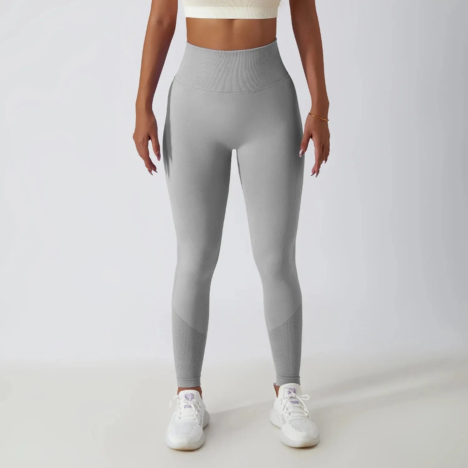 High Waist Solid Color Ribbed Seamless Yoga Pants - Women's Gym Leggings for Fitness, Running & Tummy Control - Perfect for Workouts, Yoga & Everyday Wear