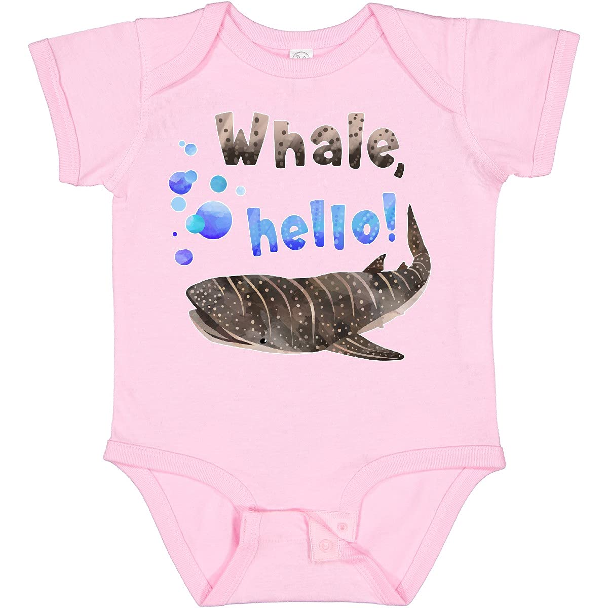 Inktastic Whale Hello Cute Whale Shark with Bubbles Baby Bodysuit - Soft Cotton Onesie for Newborns & Infants - Perfect for Beach Trips, Birthday Gifts & Photo Shoots
