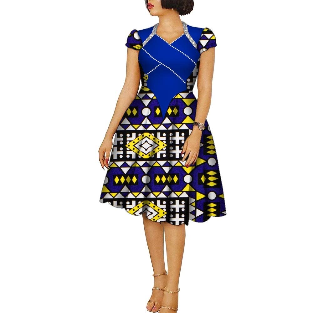 African Dresses for Women - Traditional Ankara Kente Print Casual Maxi Dress for Festival, Party & Special Occasions | Perfect for Weddings, Church Events & Cultural Celebrations