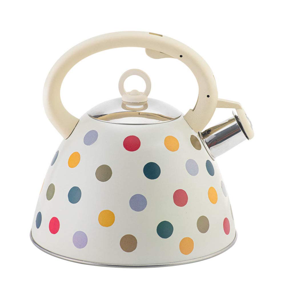DOITOOL Stainless Steel Whistling Tea Kettle - 2.5QT Stovetop Teapot with Loud Whistle & Heat-Resistant Handle, Dot Pattern Design for Gas/Electric/Induction Cooktops - Perfect for Home Kitchen, Camping & Tea Parties