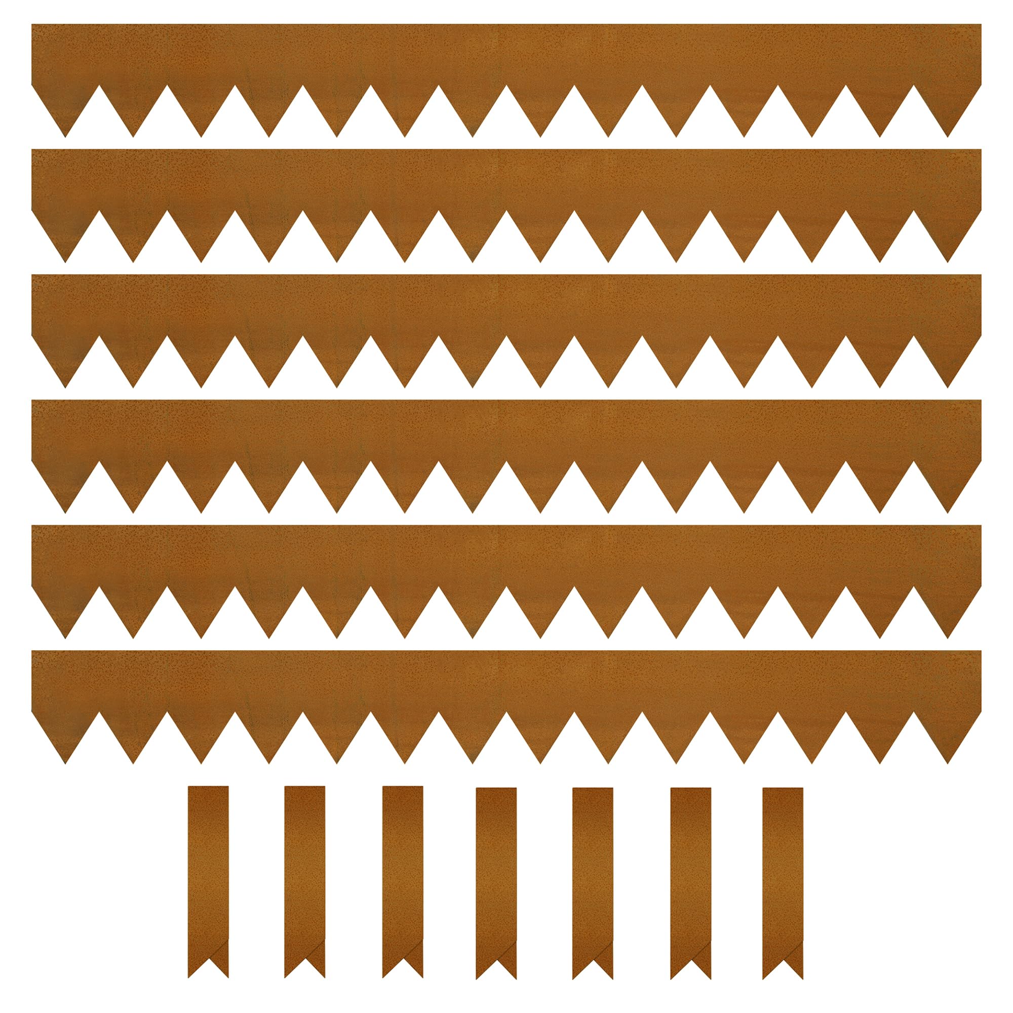 Rustic Corten Steel Garden Edging - 6-Pack Heavy Duty Metal Landscape Borders (40
