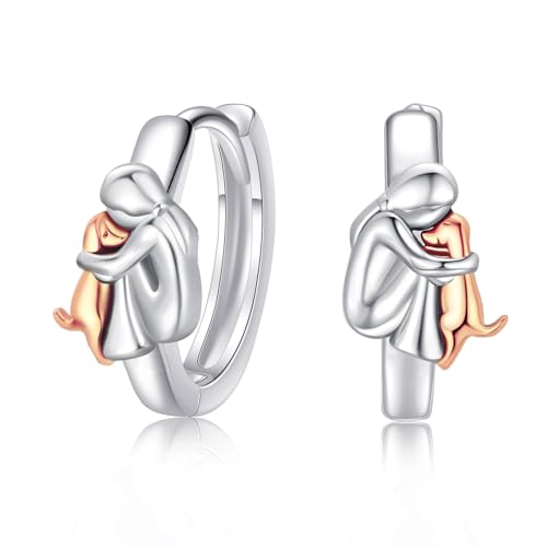 A02-Rose gold Dog-Huggie