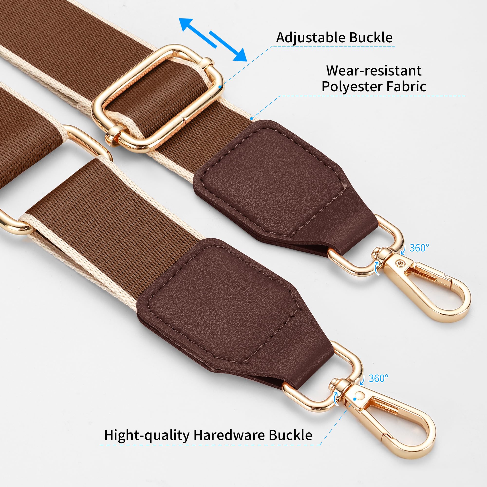 Adjustable Universal Wide Shoulder Strap for Handbags & Purses - Replacement Crossbody Bag Strap for Women - Perfect for Daily Use, Travel & Shopping