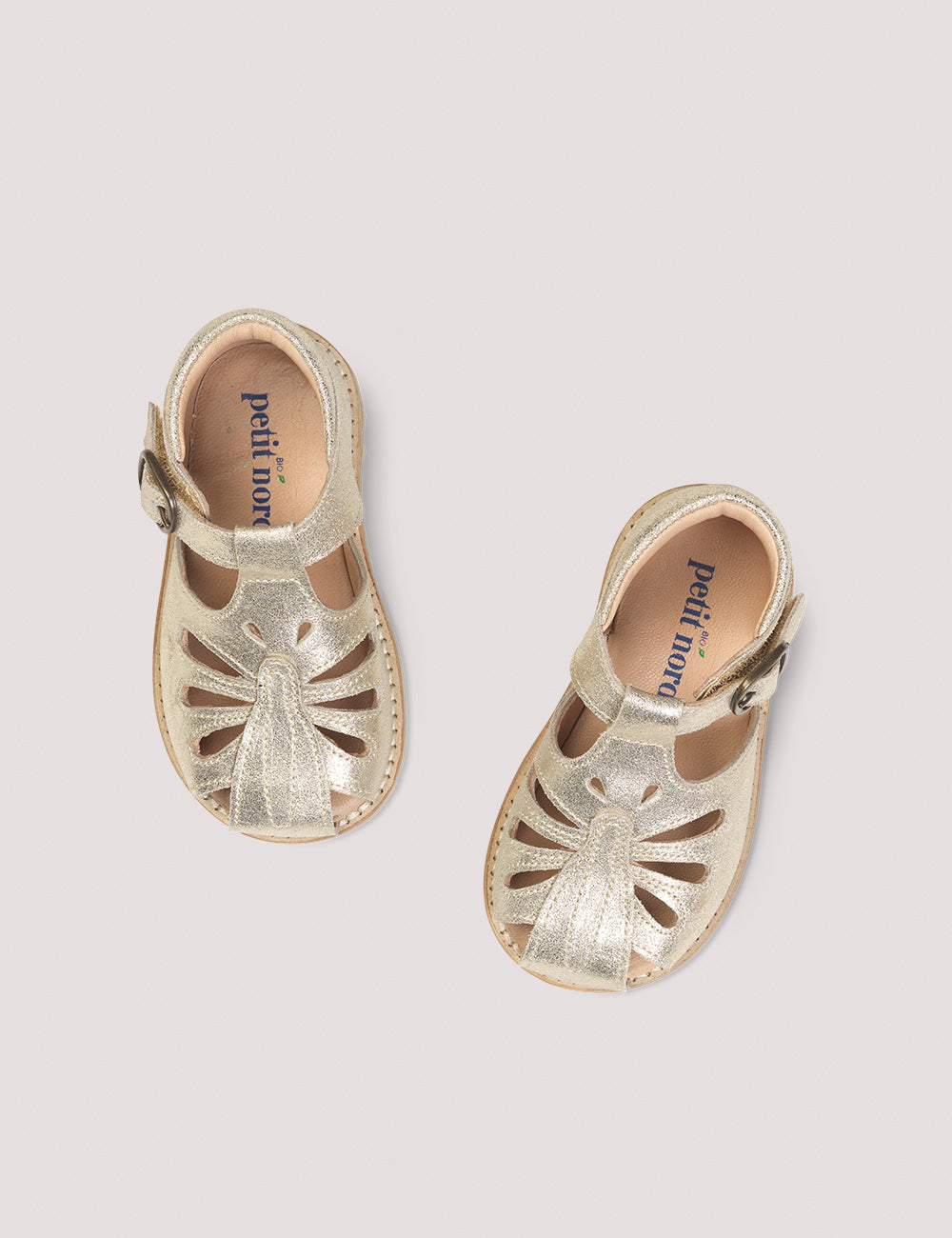 Nordic Gold Butterfly Baby Sandals - Soft Leather First Walkers for Girls & Boys | Perfect for Outdoor Play, Beach Trips & Special Occasions