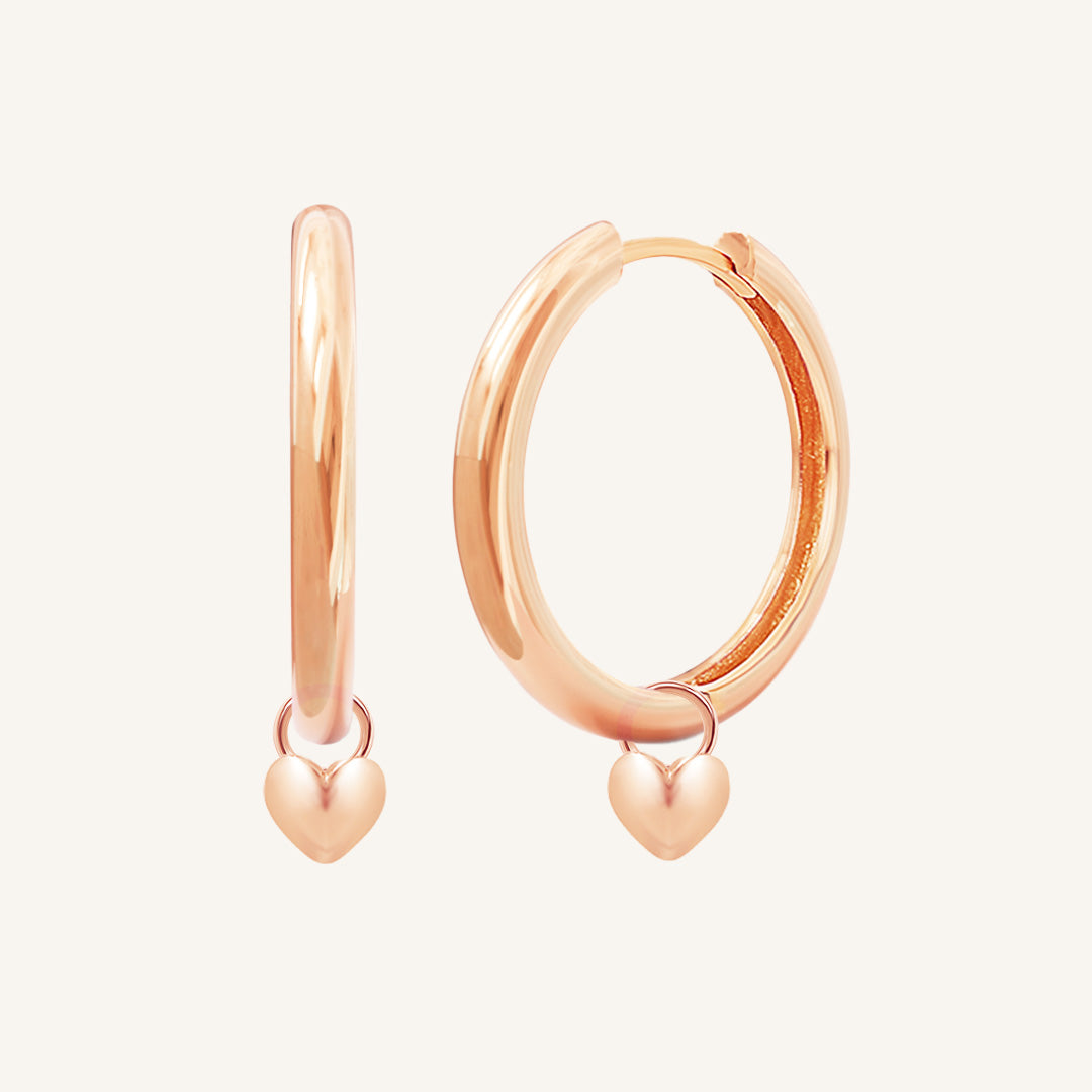 Behold Heart Plain Hoops - Minimalist Sterling Silver Hoop Earrings for Women | Perfect for Everyday Wear, Date Nights & Gifting