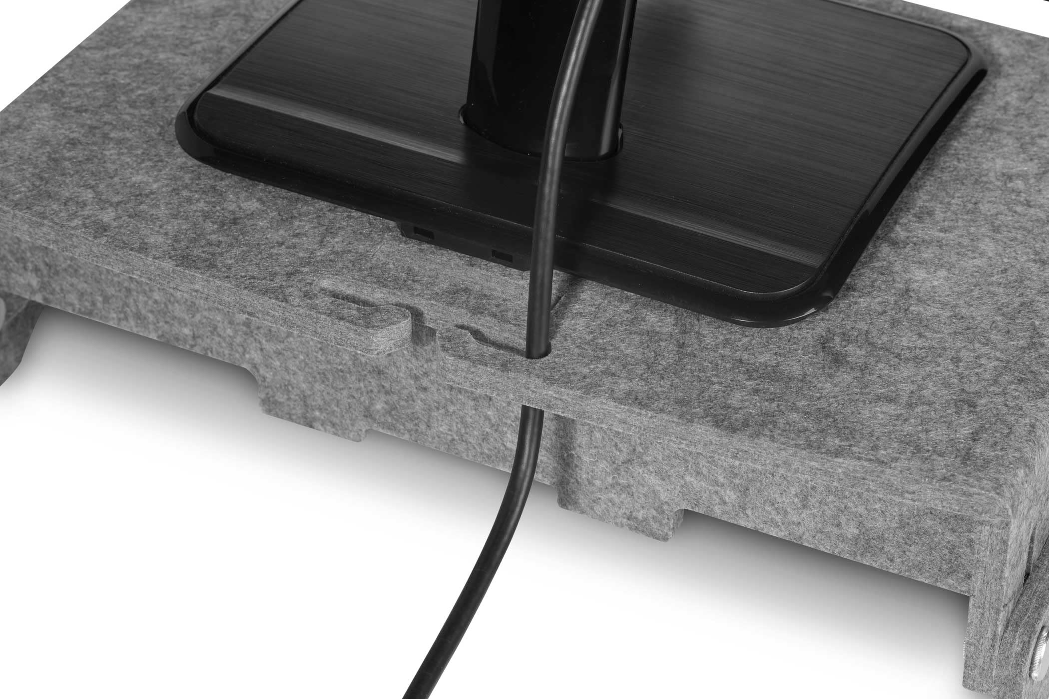 Bakker & Elkhuizen Q-riser 110 Circular Monitor Stand - 110mm Height Adjustable Ergonomic Grey Desk Organizer for Computer Screens | Perfect for Home Office & Workspace Setup