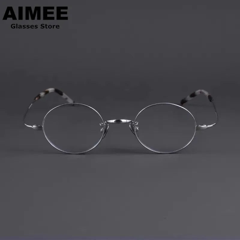Stylish Aimee Unisex Full Rim Oval Round Titanium Acetate Eyeglasses Frame 12344 - Lightweight & Durable for Work, Reading & Everyday Wear
