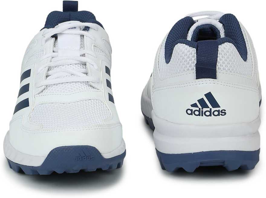 Adidas Cri Rise White/Blue Cricket Shoes - Lightweight & Durable for Men - Perfect for Cricket Matches & Training Sessions