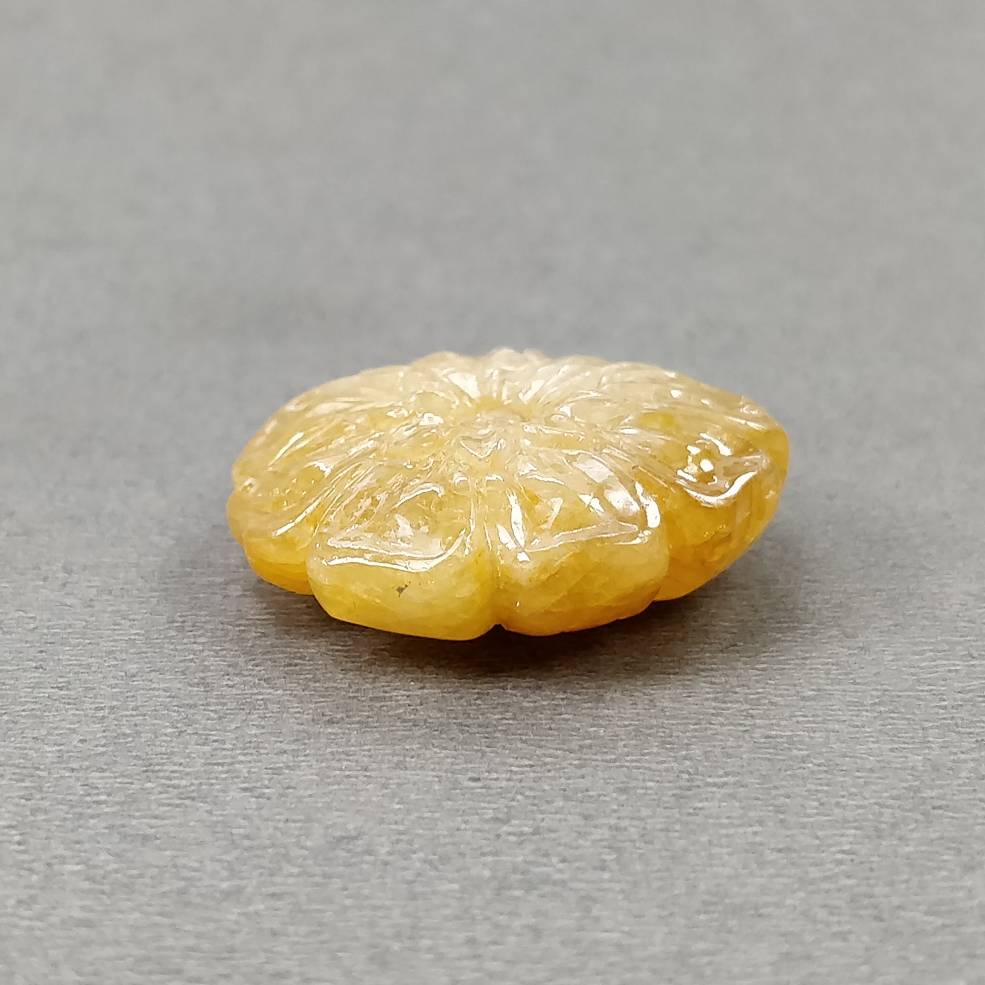 Natural Untreated Burmese Yellow Sapphire Gemstone Carving - 75.50cts, 38.5mm Unique Uneven Shape | Handcrafted Jewelry Making, Meditation Stone & Luxury Gift Idea