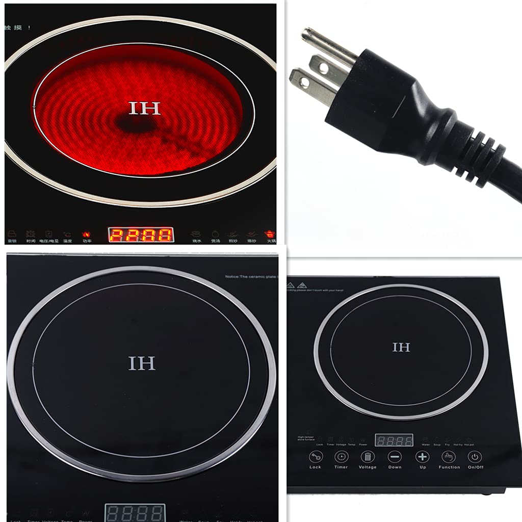 2600W Electric Dual Cooktop Countertop Burner with 8 Power Levels - 1200W Induction & 1400W Ceramic Stove for Fast Cooking | Recessible Design for Kitchen Countertops | Perfect for Small Kitchens, Dorms, RVs & Outdoor Cooking