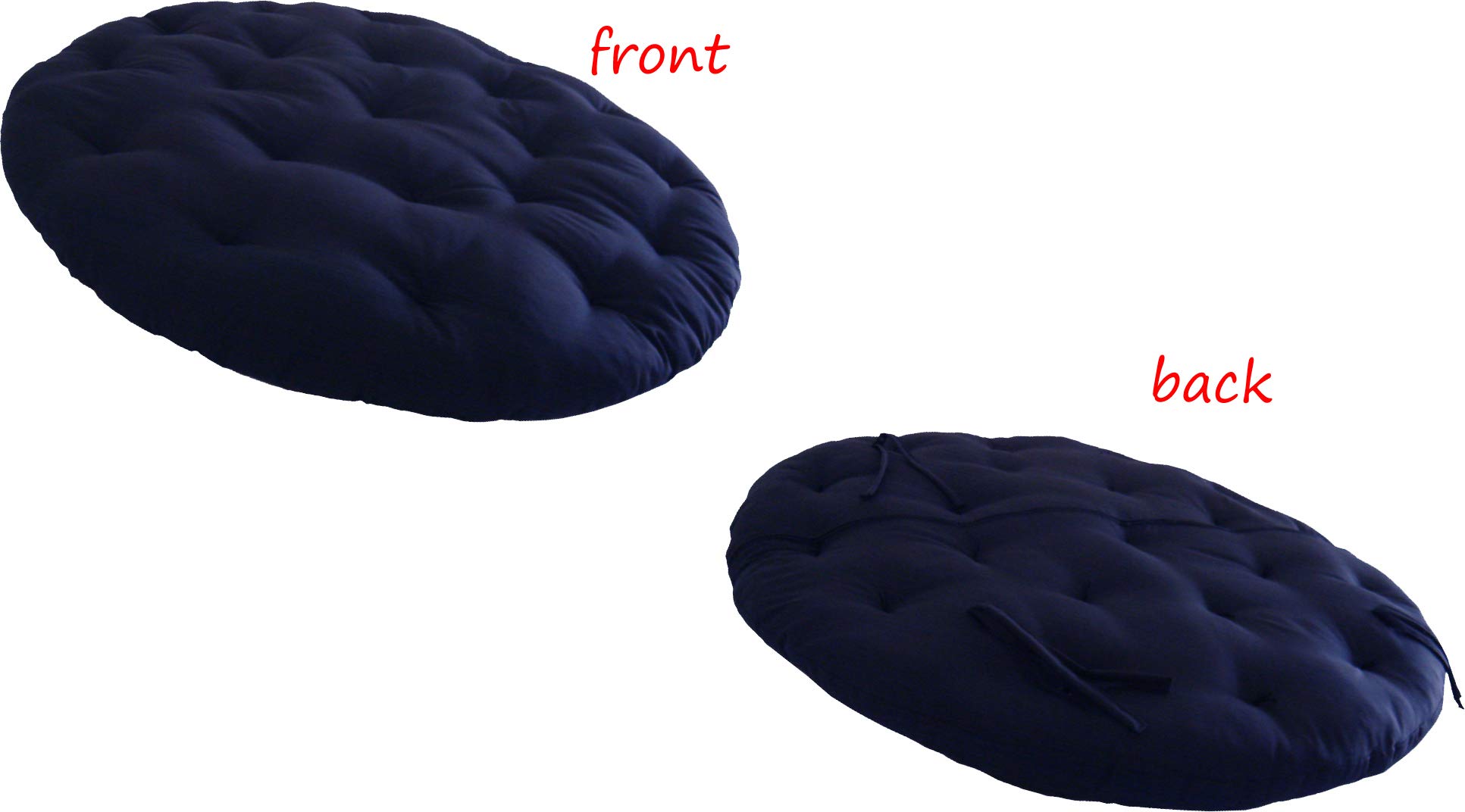Premium D&D Futon Furniture Papasan Chair Cushion - Soft Cotton Batting Filled, Navy Blue - Perfect for Living Room, Bedroom & Dorm Relaxation