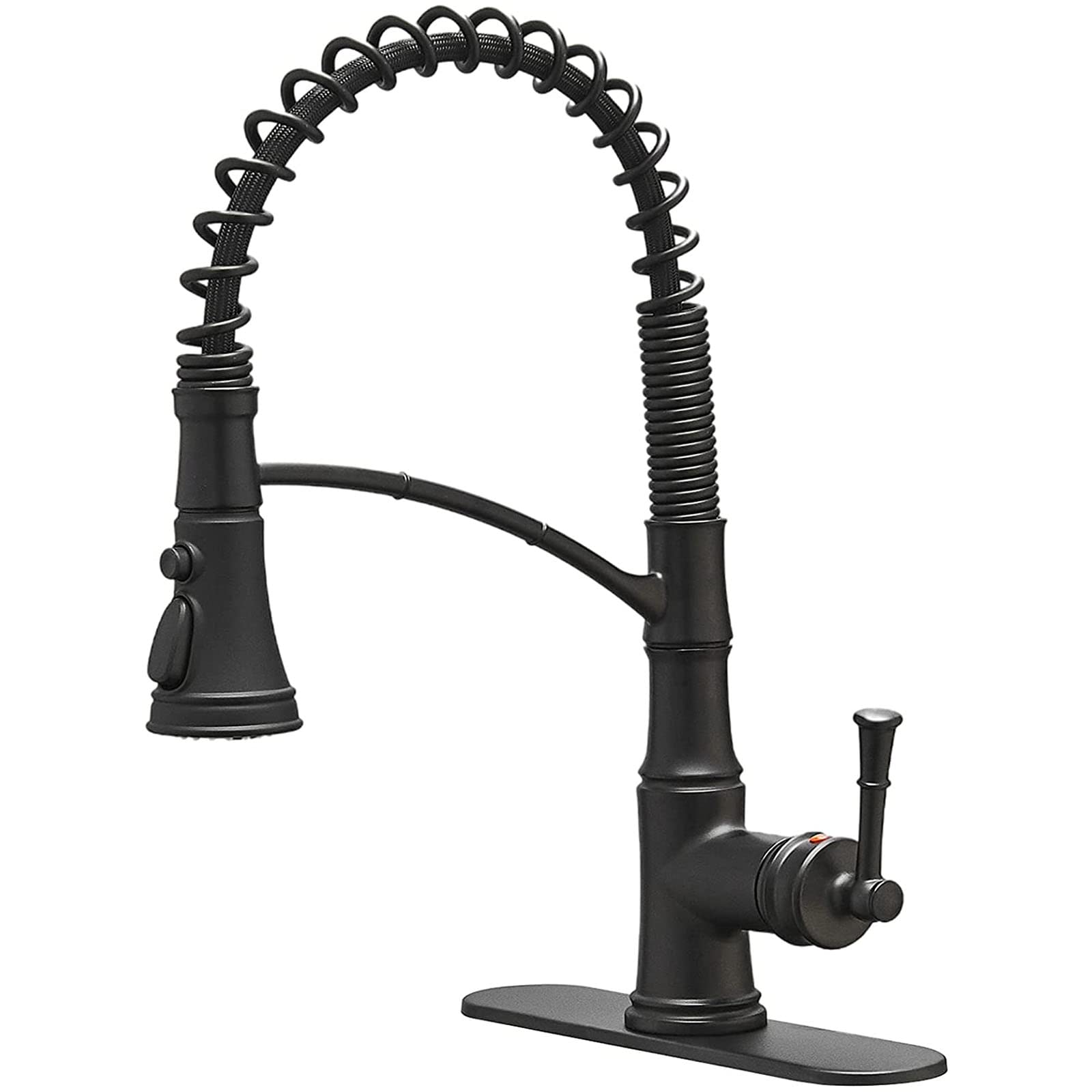 Premium Single Handle Pull Down Sprayer Kitchen Faucet - 3 Function Matte Black Spring Sink Faucet for Modern Kitchens | Perfect for Cooking, Washing Dishes & Filling Pots