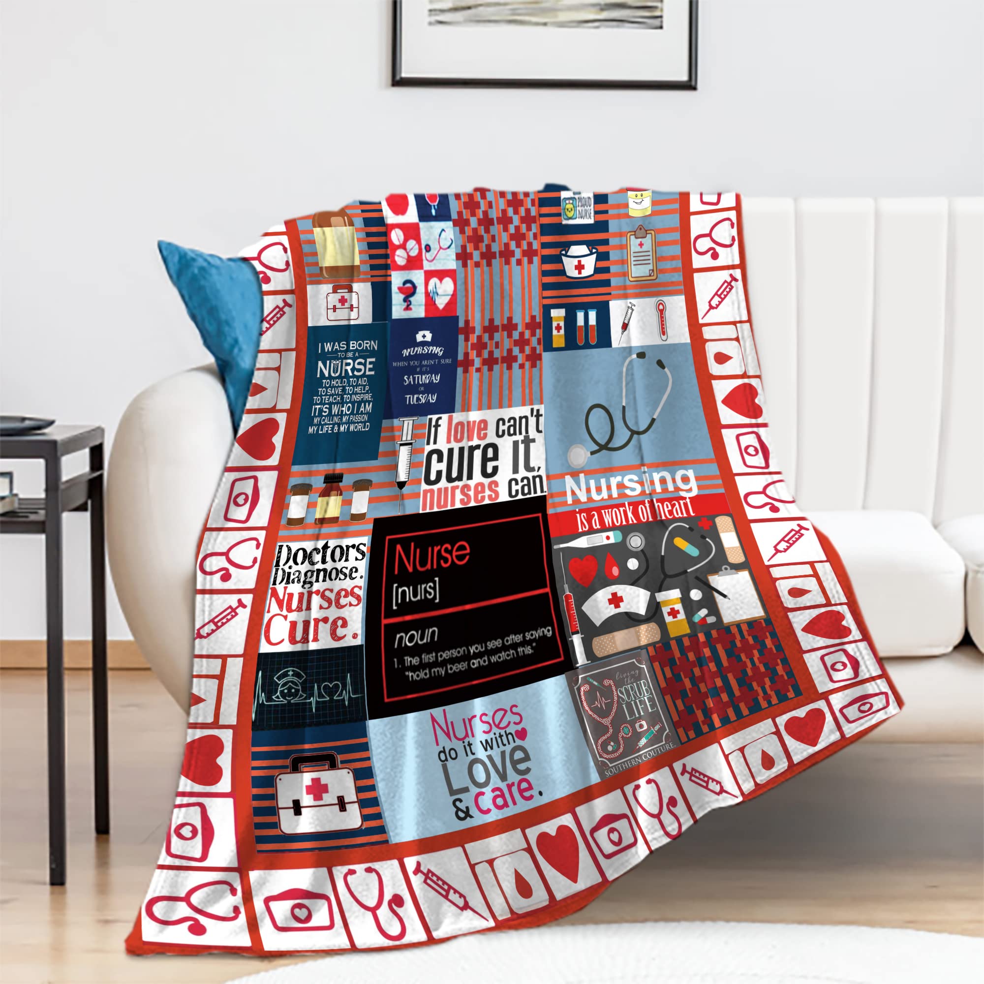 Premium Soft Sherpa Throw Blanket for Nurses - 50