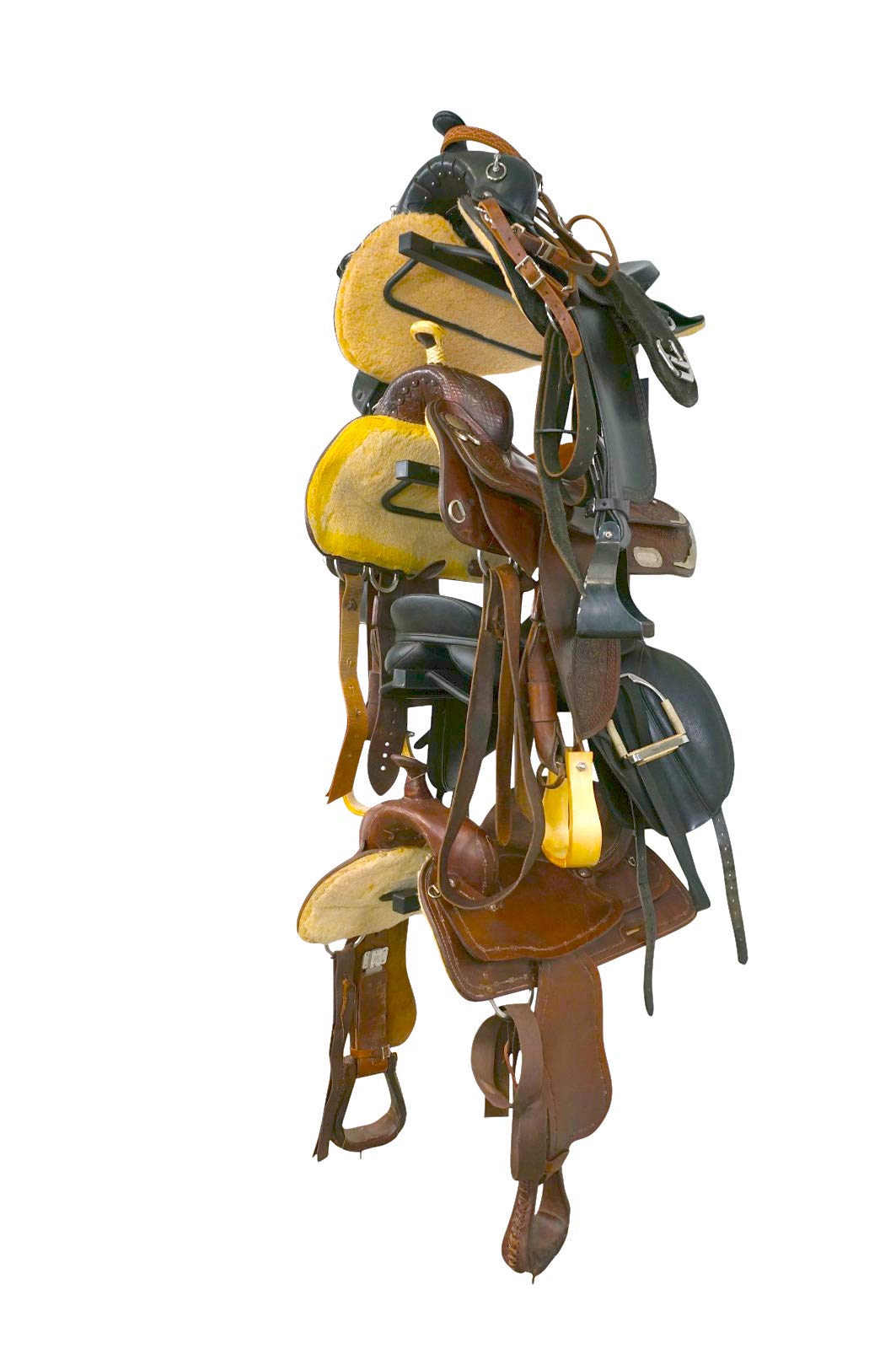 StoreYourBoard Wall Mounted Horse Saddle Storage Rack - Heavy Duty Equestrian Saddle Holder for Western & English Saddles (Holds 4 Saddles) - Perfect for Barn, Stable & Riding School Organization